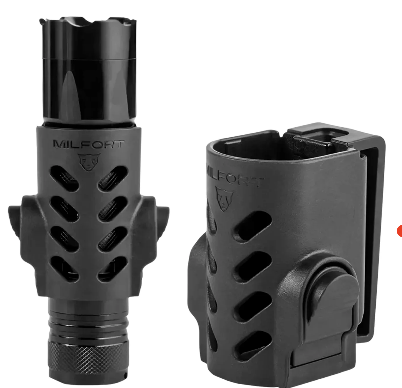 Porta Lámpara Táctica Milfort | Funda para Linterna con Clip y Ajuste Rápido