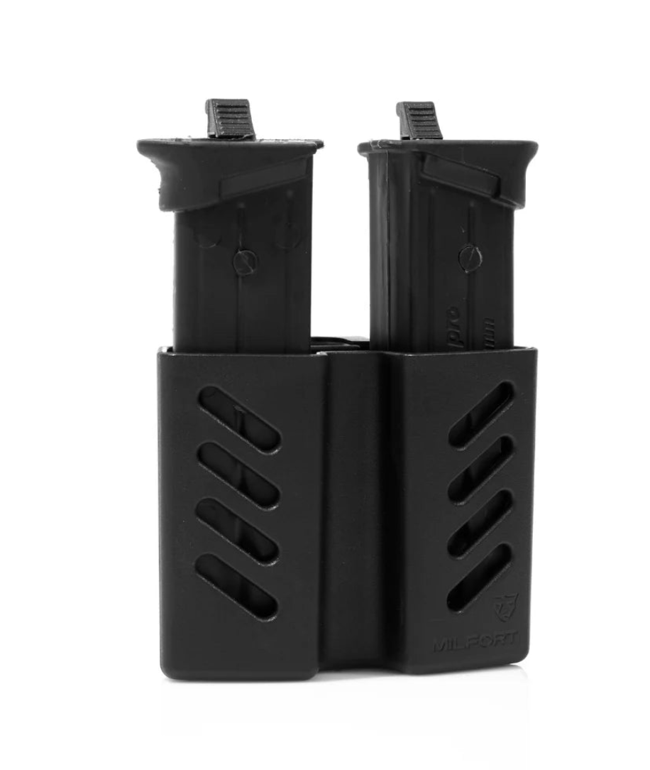 Porta Cargador Doble Táctico MILFORT | Universal 9mm / .380 Alta Resistencia