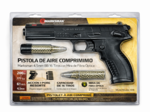 Pistola de Aire Comprimido Marksman 4.5mm BB 16 Tiros con Mira de Fibra Óptica