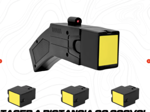 Pistola Taser Paralizadora Eléctrica con 3 Cartuchos y Funda para Cinturón